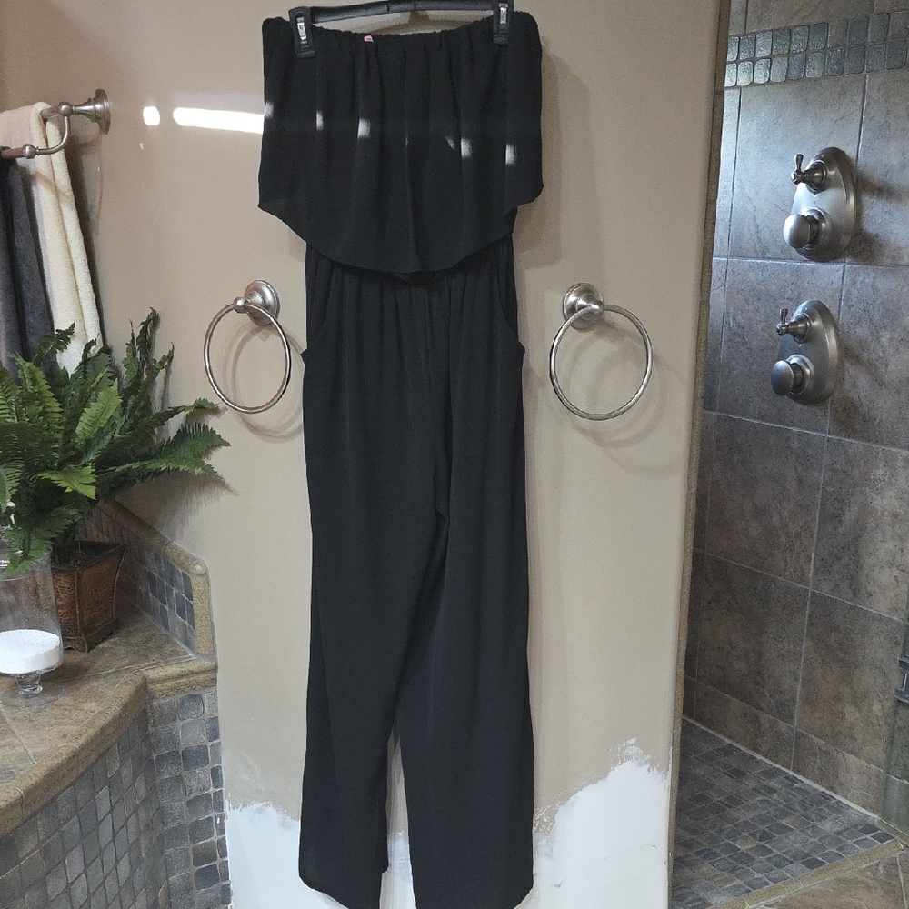 Tyche Black Strapless Jumpsuit